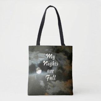 My Night's are Full Moon Night Sky Black