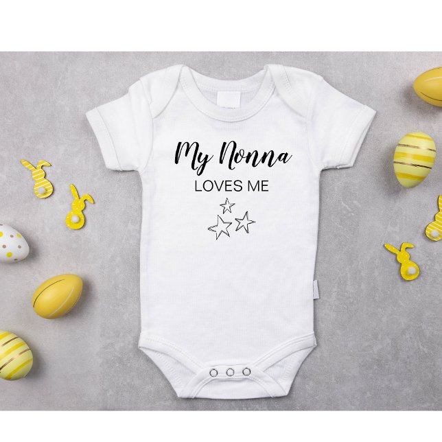 My Nonna Loves Me Customize Grandma Baby Shower Baby Bodysuit (Creator Uploaded)