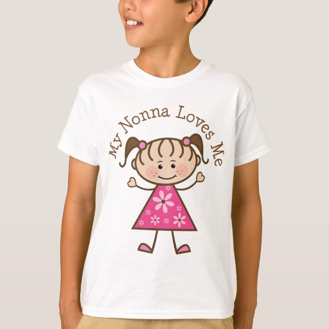 My Nonna Loves Me Stick Figure T-Shirt (Front)