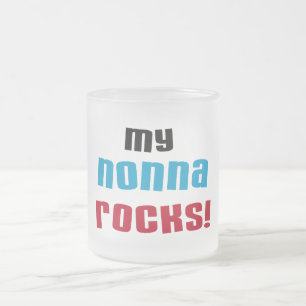 My Nonna Rocks T-shirts and Gifts Frosted Glass Coffee Mug