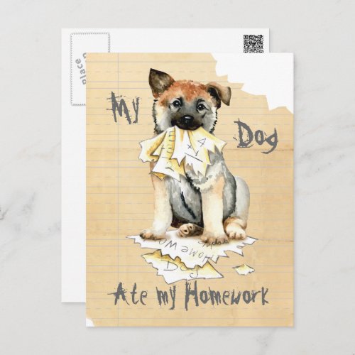 My Norwegian Elkhound Ate my Homework Postcard