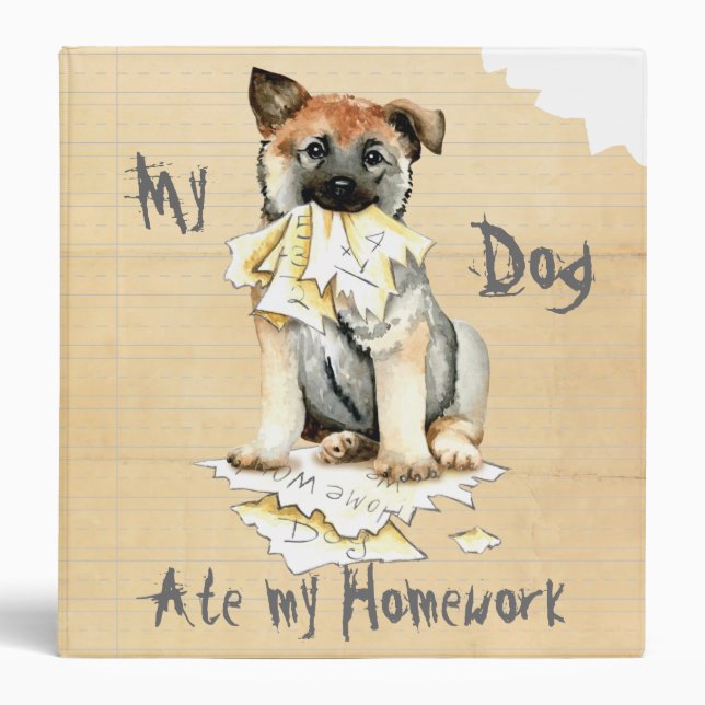 My Norwegian Ellkhound Ate My Homework Binder (Front)