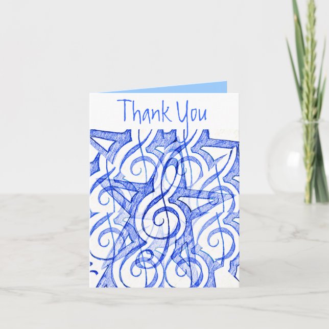 My Note,OnBeat_ Letterpress Thank You Card (Front)
