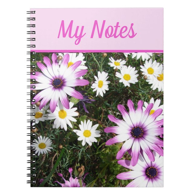 My Notes Book Daisy Beautiful Pink floral Flower (Front)