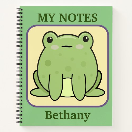 My Notes Frog Personalized Notebook