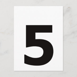 My number is 5! postcard