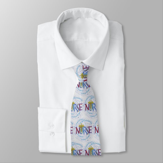 My nurse motto  neck tie (Tied)