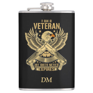 My Oath Never Expires Eagle Veteran Flask