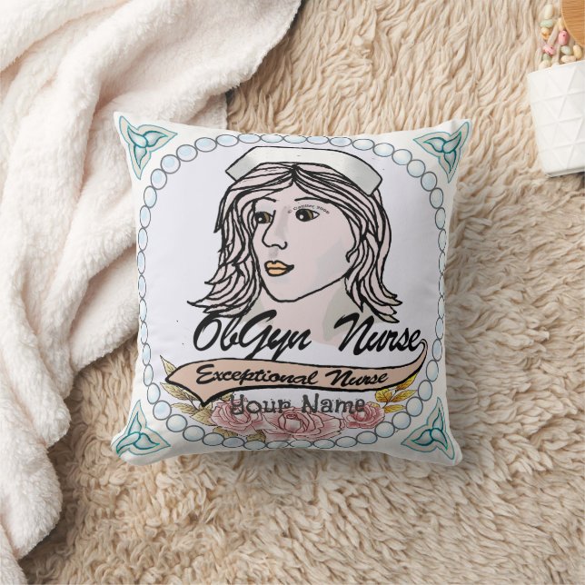 My OB GYN Nurse Throw Pillow (Blanket)