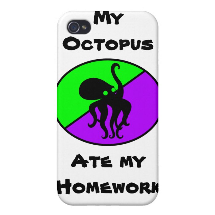 My Octopus Ate My Homework iPhone 4/4S Covers