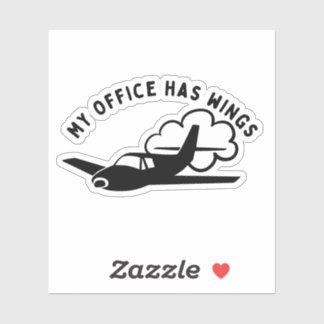 My Office Has Wings Design Sticker