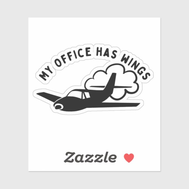 My Office Has Wings Design Sticker (Sheet)