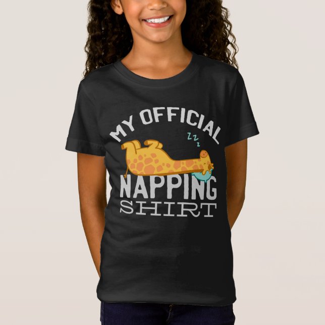 My official napping shirt - Lazy sleeping Giraffe (Front)
