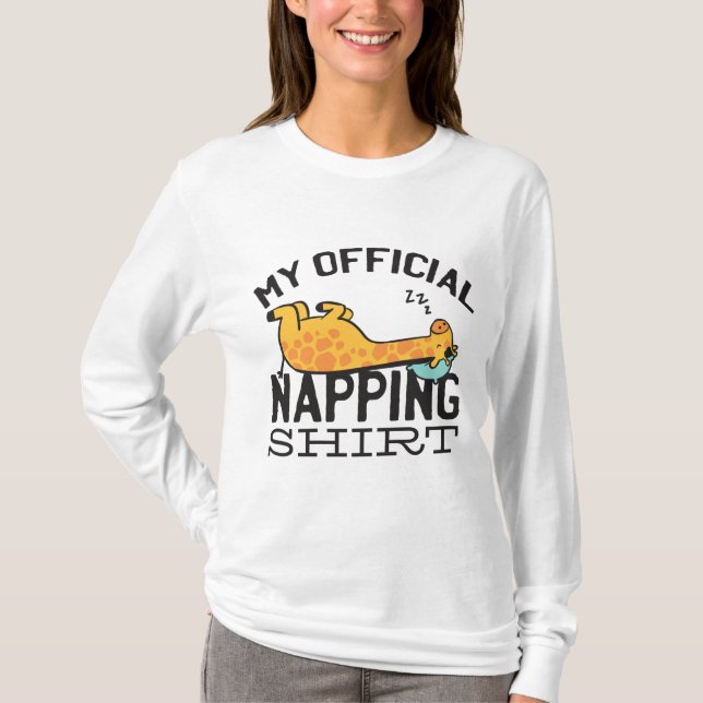 My official napping shirt - Lazy sleeping Giraffe (Front)