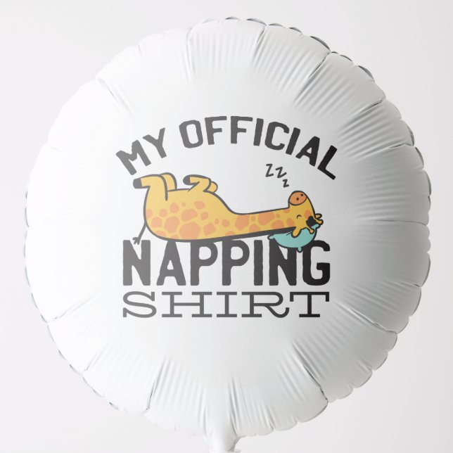 My official napping shirt - Lazy sleeping Giraffe Balloon (Front)