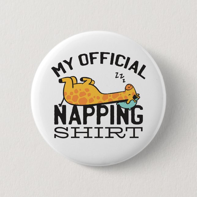 My official napping shirt - Lazy sleeping Giraffe Button (Front)