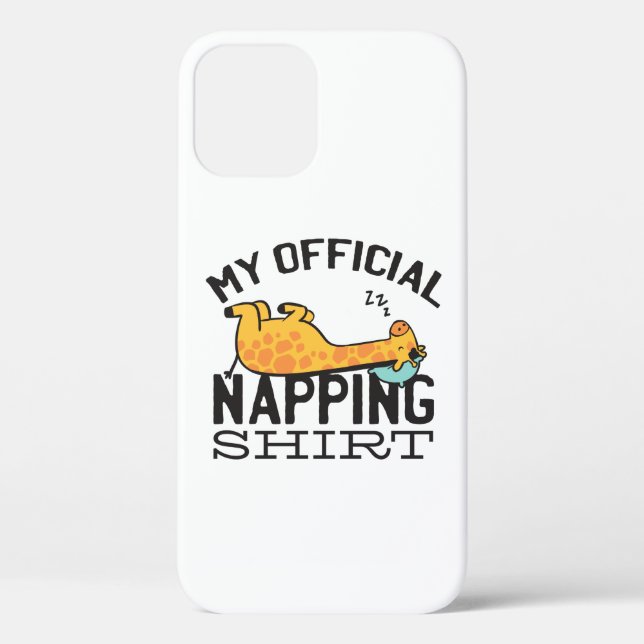 My official napping shirt - Lazy sleeping Giraffe Case-Mate iPhone Case (Back)