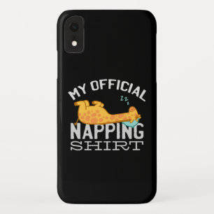 My official napping shirt - Lazy sleeping Giraffe iPhone XR Case