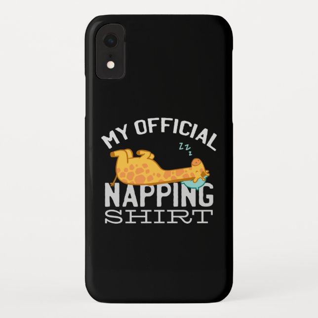 My official napping shirt - Lazy sleeping Giraffe Case-Mate iPhone Case (Back)