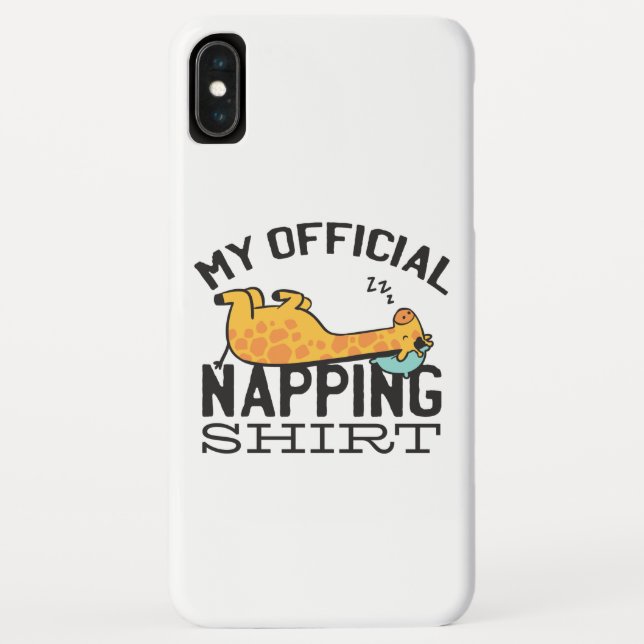 My official napping shirt - Lazy sleeping Giraffe Case-Mate iPhone Case (Back)