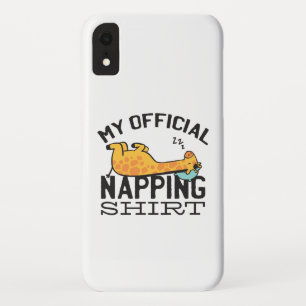My official napping shirt - Lazy sleeping Giraffe iPhone XR Case