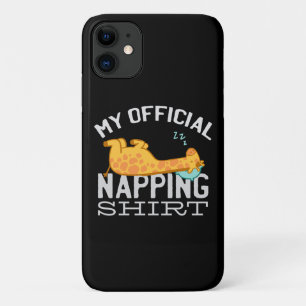 My official napping shirt - Lazy sleeping Giraffe iPhone 11 Case