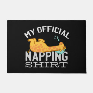 My official napping shirt - Lazy sleeping Giraffe Doormat