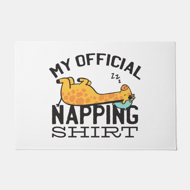 My official napping shirt - Lazy sleeping Giraffe Doormat (Front)