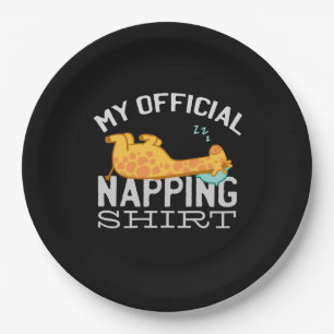 My official napping shirt - Lazy sleeping Giraffe Paper Plates