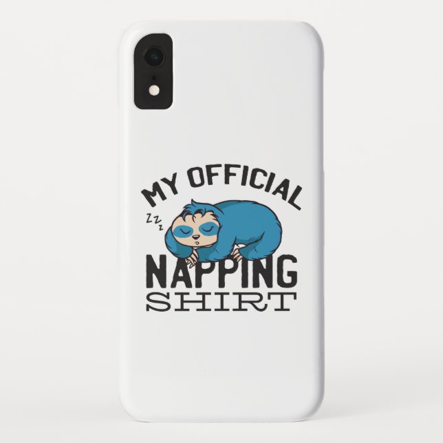 My official napping shirt - Lazy sleeping Sloth Case-Mate iPhone Case (Back)