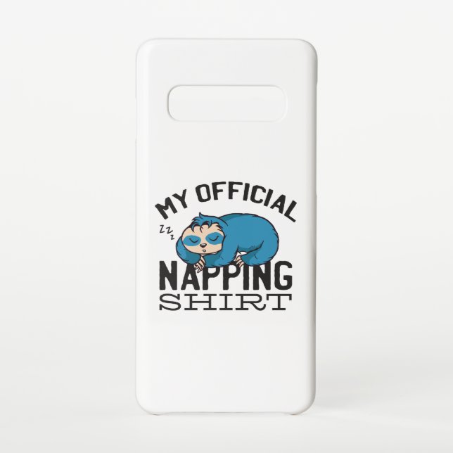 My official napping shirt - Lazy sleeping Sloth Samsung Galaxy Case (Back)