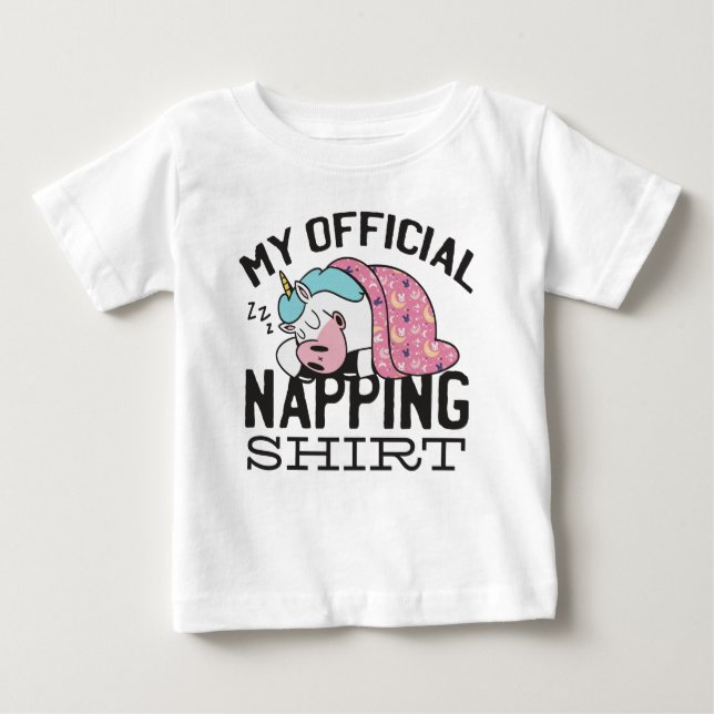 My official napping shirt - Lazy sleeping Unicorn (Front)
