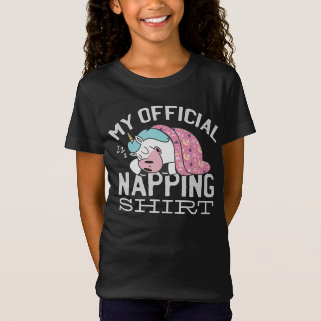 My official napping shirt - Lazy sleeping Unicorn (Front)