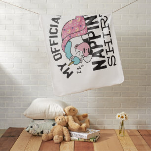 My official napping shirt - Lazy sleeping Unicorn Baby Blanket