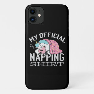 My official napping shirt - Lazy sleeping Unicorn iPhone 11 Case