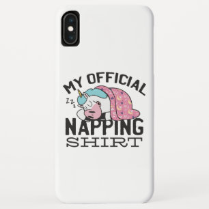 My official napping shirt - Lazy sleeping Unicorn iPhone XS Max Case