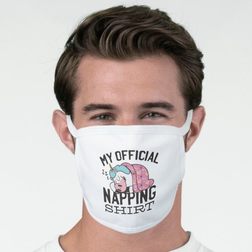 My official napping shirt _ Lazy sleeping Unicorn Face Mask
