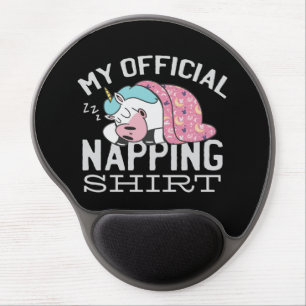 My official napping shirt - Lazy sleeping Unicorn Gel Mouse Pad