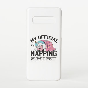 My official napping shirt - Lazy sleeping Unicorn Samsung Galaxy S10 Case
