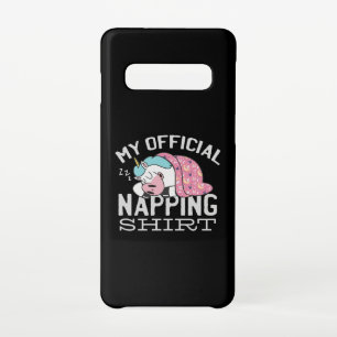 My official napping shirt - Lazy sleeping Unicorn Samsung Galaxy S10 Case