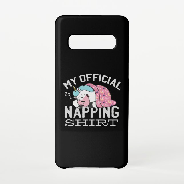My official napping shirt - Lazy sleeping Unicorn Samsung Galaxy Case (Back)