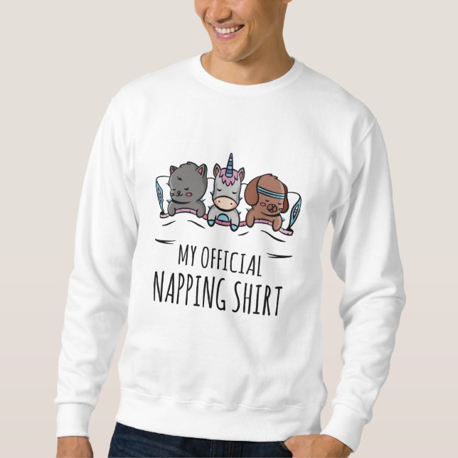 My official napping shirt sleeping Unicorn Dog Cat (Front)