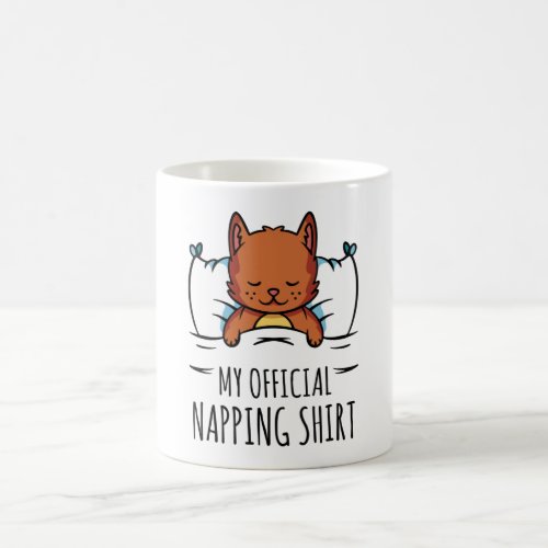 My official napping shirt with sleeping Cat Coffee Mug