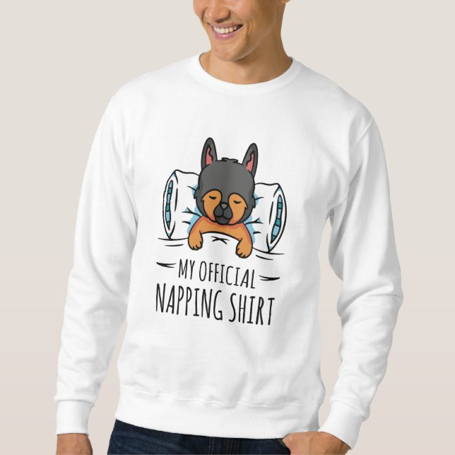 My official napping shirt with sleeping Dog (Front)