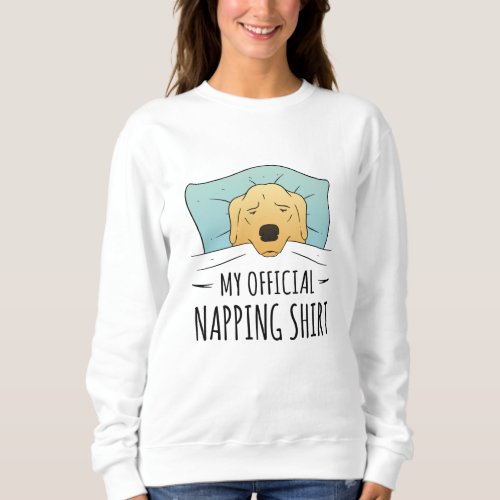 My official napping shirt with sleeping Dog