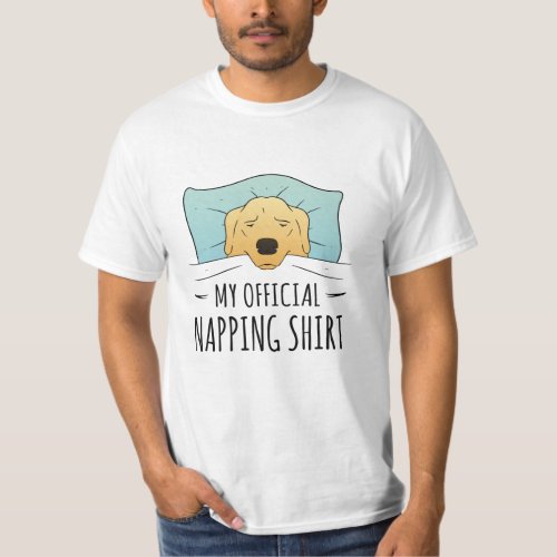 My official napping shirt with sleeping Dog