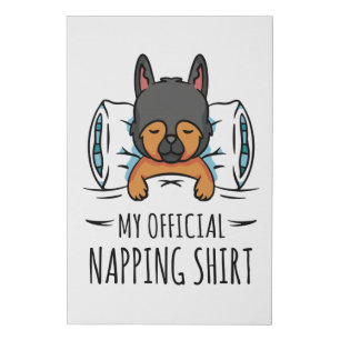 My official napping shirt with sleeping Dog Faux Canvas Print
