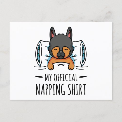 My official napping shirt with sleeping Dog Postcard