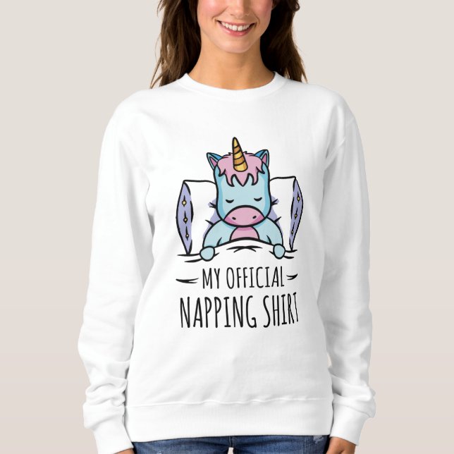 My official napping shirt with sleeping Unicorn (Front)