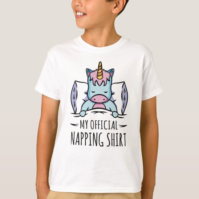 My official napping shirt with sleeping Unicorn (Front)